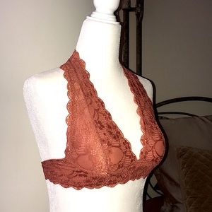 Free People Galloon Floral Lace Halter Bralette